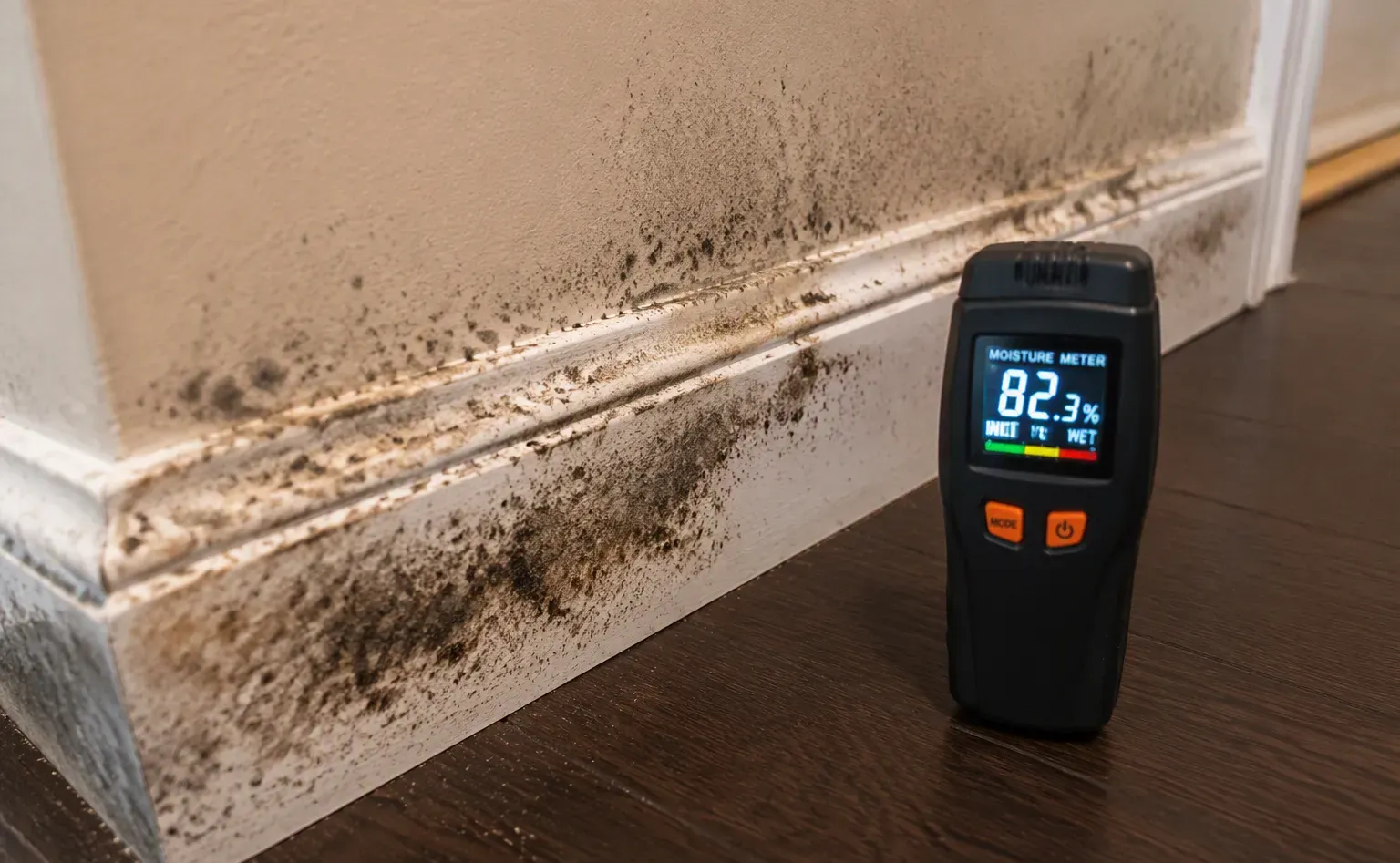 Mold remediation after water damage in a Daytona Beach kitchen