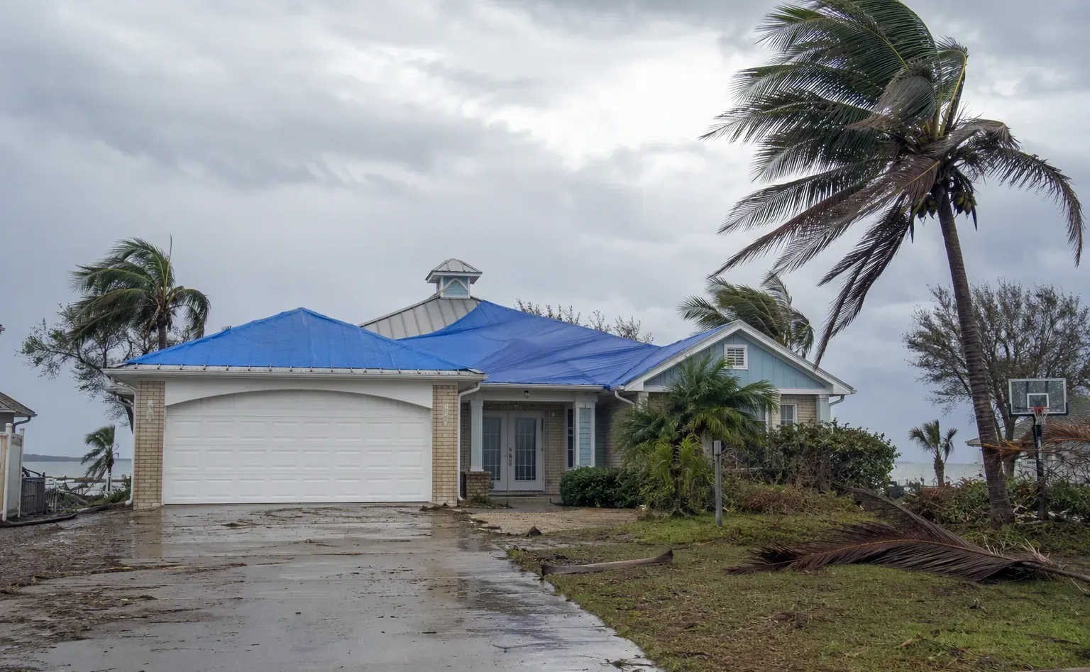 Storm damage repair in a Daytona Beach home after severe weather